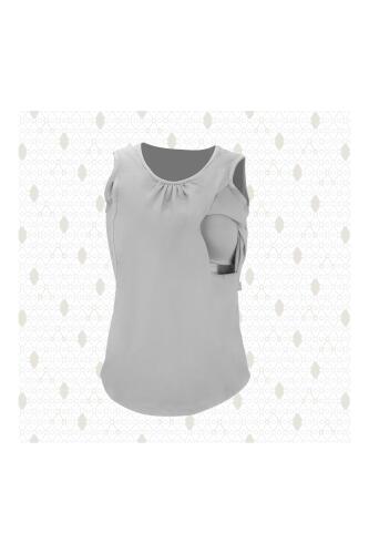 Bmom Hamilelik ve Emzirme Bluzu - Gri - 20