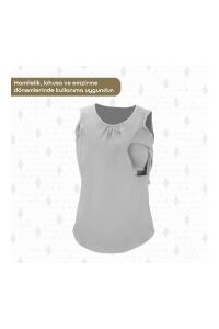 Bmom Hamilelik ve Emzirme Bluzu - Gri - 21