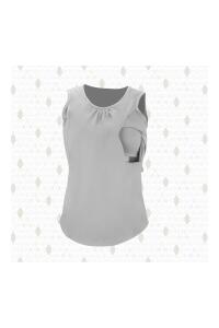 Bmom Hamilelik ve Emzirme Bluzu - Gri - 8