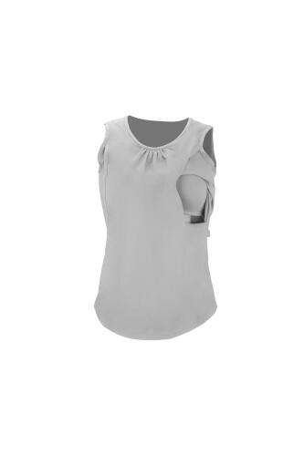 Bmom Hamilelik ve Emzirme Bluzu - Gri - 25