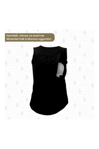 Bmom Hamilelik ve Emzirme Bluzu - Siyah - 3