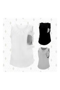 Bmom Hamilelik ve Emzirme Bluzu - Beyaz - 10