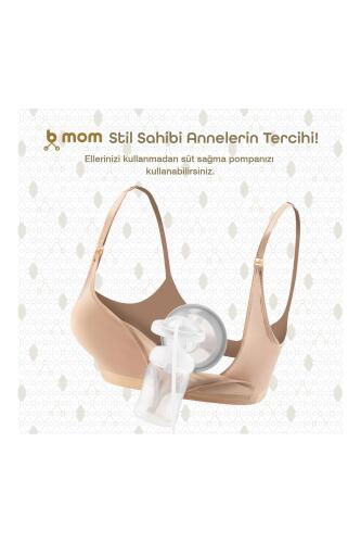Bmom Serbest Eller Pompa Sütyeni - Bej - 4