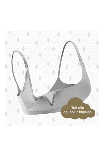 Bmom Serbest Eller Pompa Sütyeni - Gri - 19