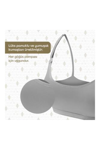 Bmom Serbest Eller Pompa Sütyeni - Gri - 12