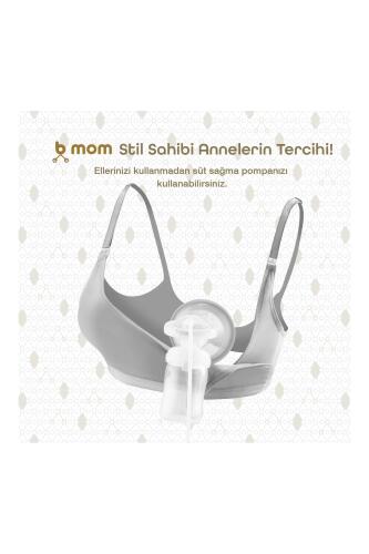 Bmom Serbest Eller Pompa Sütyeni - Gri - 5