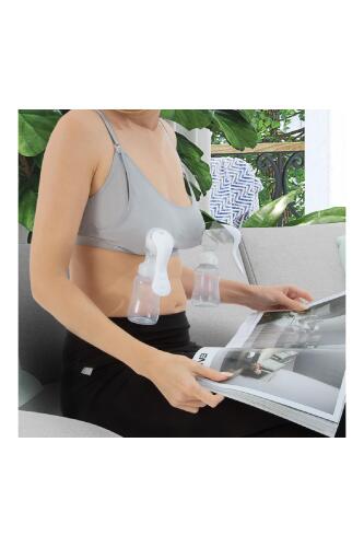 Bmom Serbest Eller Pompa Sütyeni - Gri - 7