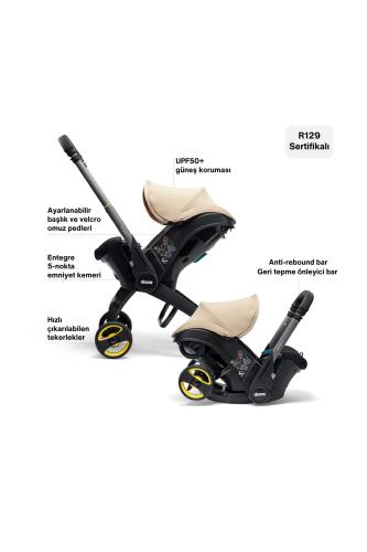 Doona i Bebek Arabasına Dönüşen Tekerlekli Gr 0 i-Size Ana Kucağı Oto Koltuğu - Blush Pink - 3