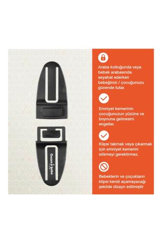 Gezenbebe Bebek Emniyet Kemer Klipsi Black - 2