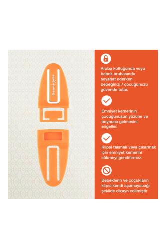Gezenbebe Bebek Emniyet Kemer Klipsi Orange - 2