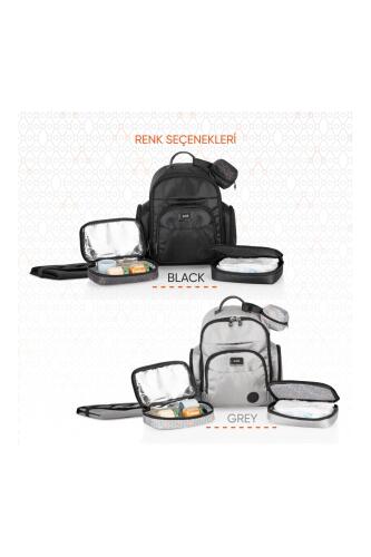 Gezenbebe Çok Fonksiyonlu Kişiselleştirilebilir Bebekli Aile Bebek Bakım Sırt Çantası Grey - 10