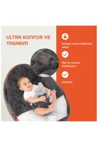 Gezenbebe Comfy Dolgulu Bebek Pufu - Charcoal - 2