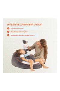 Gezenbebe Comfy Dolgulu Bebek Pufu - Charcoal - 3