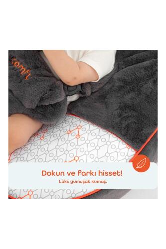 Gezenbebe Comfy Dolgulu Bebek Pufu - Charcoal - 5