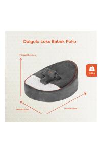 Gezenbebe Comfy Dolgulu Bebek Pufu - Charcoal - 6