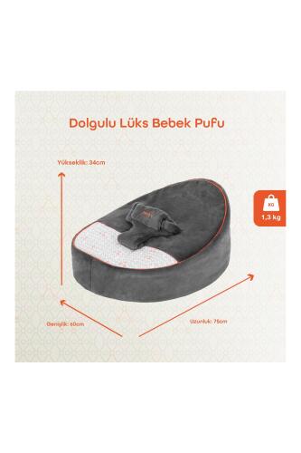 Gezenbebe Comfy Dolgulu Bebek Pufu - Charcoal - 6