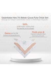 Gezenbebe Hero 3'lü Bebek-Çocuk Fular Önlük Seti Bunny - 5