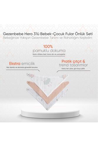 Gezenbebe Hero 3'lü Bebek-Çocuk Fular Önlük Seti Bunny - 5