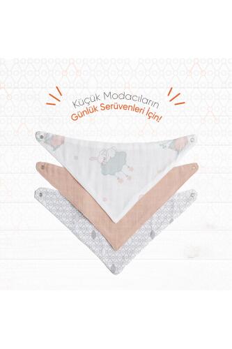 Gezenbebe Hero 3'lü Bebek-Çocuk Fular Önlük Seti Bunny - 7