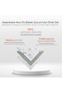Gezenbebe Hero 3'lü Bebek-Çocuk Fular Önlük Seti Elephant - 5