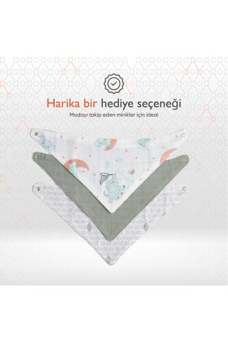 Gezenbebe Hero 3'lü Bebek-Çocuk Fular Önlük Seti Elephant - 6