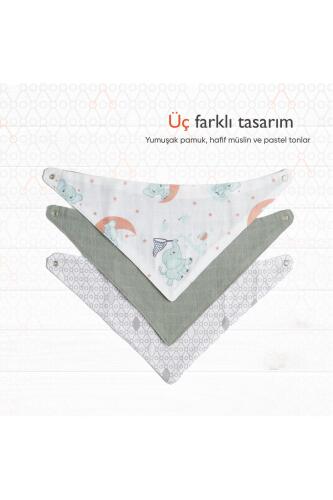 Gezenbebe Hero 3'lü Bebek-Çocuk Fular Önlük Seti Elephant - 8