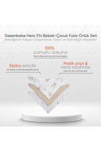 Gezenbebe Hero 3'lü Bebek-Çocuk Fular Önlük Seti Teddy - 5