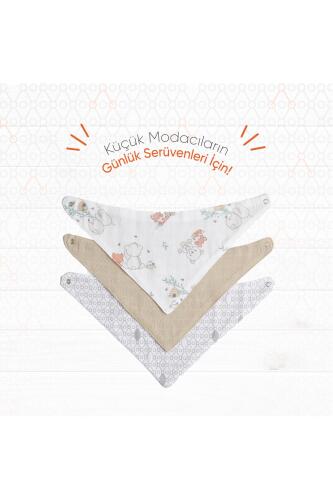 Gezenbebe Hero 3'lü Bebek-Çocuk Fular Önlük Seti Teddy - 7