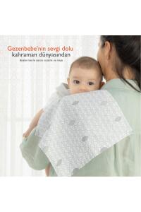 Gezenbebe Hero 3'lü Müslin Ağız ve Omuz Bezi Seti (30x30) Bunny - 7