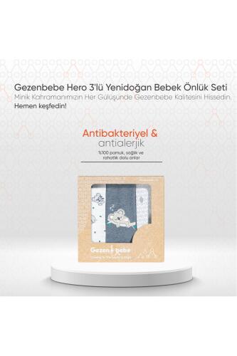 Gezenbebe Hero 3'lü Yenidoğan Bebek Önlük Seti Koala - 8