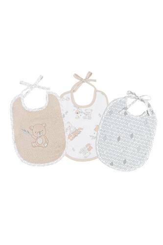 Gezenbebe Hero 3'lü Yenidoğan Bebek Önlük Seti Teddy - 1