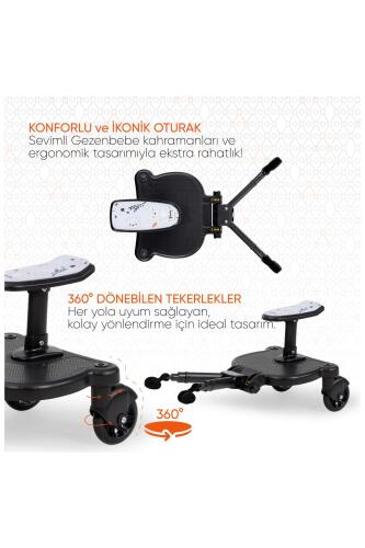 Gezenbebe Hero Bebek Arabaları İçin Oturaklı 2. Çocuk Aparatı Teddy - 5