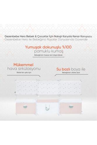 Gezenbebe Hero Bebek & Çocuklar İçin Nakışlı Karyola Kenar Koruyucu (40X180) Bunny - 2