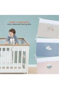 Gezenbebe Hero Bebek & Çocuklar İçin Nakışlı Karyola Kenar Koruyucu (40X180) Elephant - 4