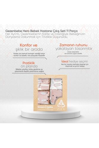 Gezenbebe Hero Bebek Hastane Çıkış Seti 11 Parça Bunny - 2