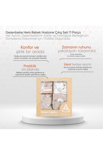 Gezenbebe Hero Bebek Hastane Çıkış Seti 11 Parça Teddy (Organik) - 2