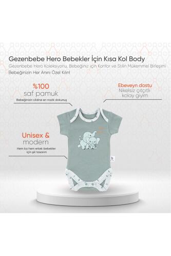Gezenbebe Hero Bebekler İçin Kısa Kol Body - Elephant - 10