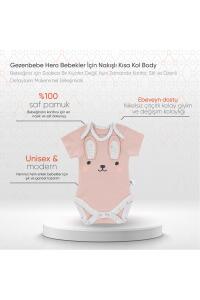 Gezenbebe Hero Bebekler İçin Nakışlı Kısa Kol Body - Bunny - 11