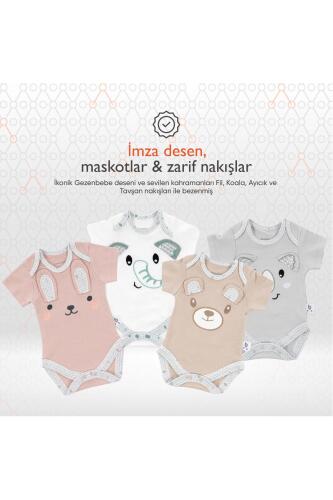 Gezenbebe Hero Bebekler İçin Nakışlı Kısa Kol Body - Bunny - 14