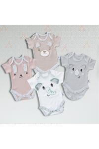 Gezenbebe Hero Bebekler İçin Nakışlı Kısa Kol Body - Bunny - 7