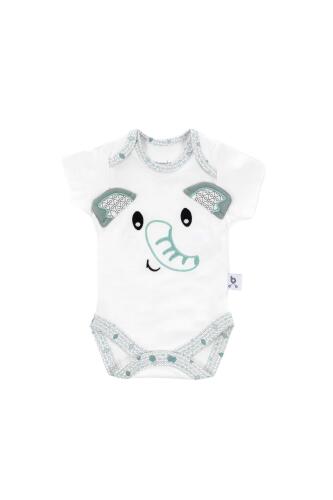 Gezenbebe Hero Bebekler İçin Nakışlı Kısa Kol Body - Elephant - 17