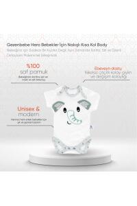 Gezenbebe Hero Bebekler İçin Nakışlı Kısa Kol Body - Elephant - 2