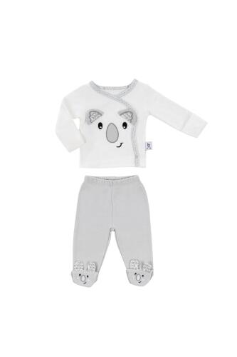 Gezenbebe Hero Bebekler İçin Nakışlı Zıbın & Patikli Pantolon Set - Koala - 1