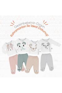 Gezenbebe Hero Bebekler İçin Nakışlı Zıbın & Patikli Pantolon Set - Koala - 5