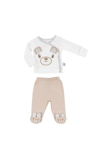 Gezenbebe Hero Bebekler İçin Nakışlı Zıbın & Patikli Pantolon Set - Teddy - 17