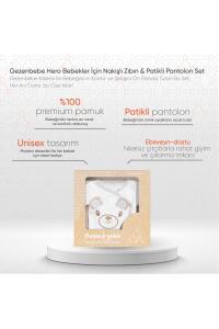 Gezenbebe Hero Bebekler İçin Nakışlı Zıbın & Patikli Pantolon Set - Teddy - 10