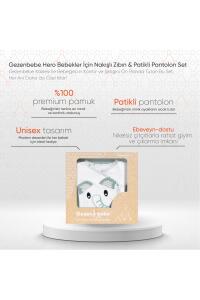 Gezenbebe Hero Bebekler İçin Nakışlı Zıbın & Patikli Pantolon Set - Elephant - 18