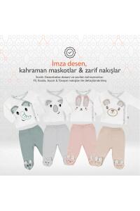 Gezenbebe Hero Bebekler İçin Nakışlı Zıbın & Patikli Pantolon Set - Elephant - 11