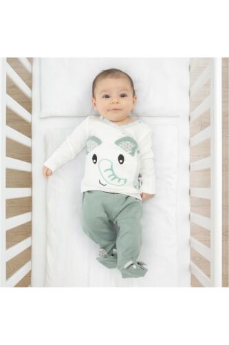 Gezenbebe Hero Bebekler İçin Nakışlı Zıbın & Patikli Pantolon Set - Elephant - 14