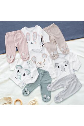 Gezenbebe Hero Bebekler İçin Nakışlı Zıbın & Patikli Pantolon Set - Elephant - 15